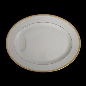 Theodore Haviland Oxford Oval Platter Gold Rim White Serving Plate